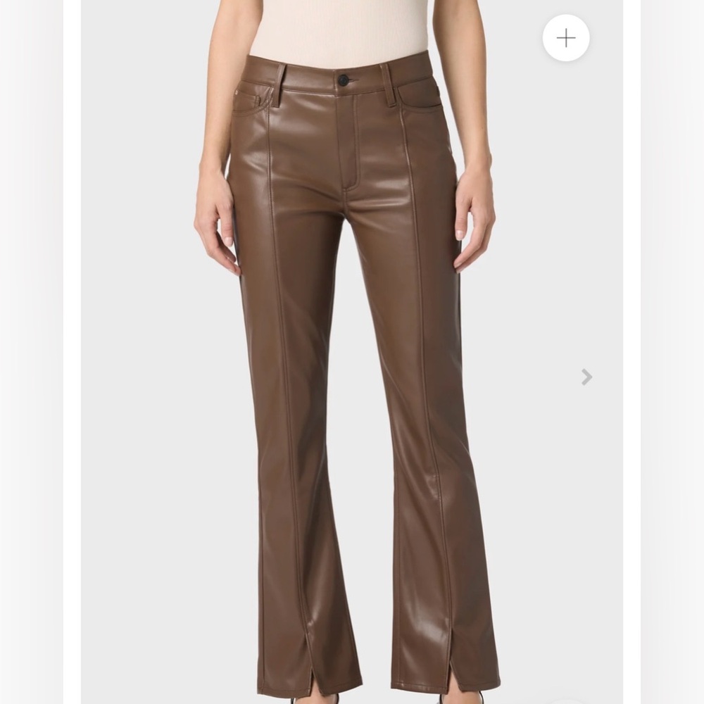 Hudson women’s faux leather Blair high rise bootcut espresso size 26